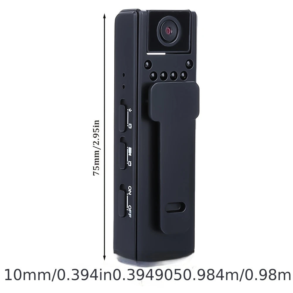 Camera Body-worn 1080p Voice/action, Auto Focus, 180° Rotatable Lens Night Vision DU768574