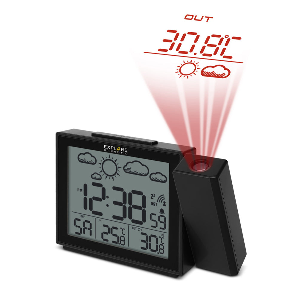 Explore Scientific Weather Projection Clock 121344 RPW3009