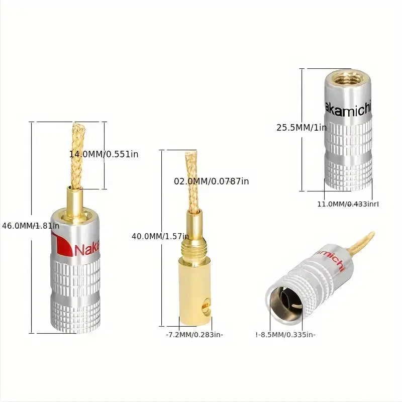 Nakamichi Banana Plug 24k Gold Plated Screw Black LX197063B