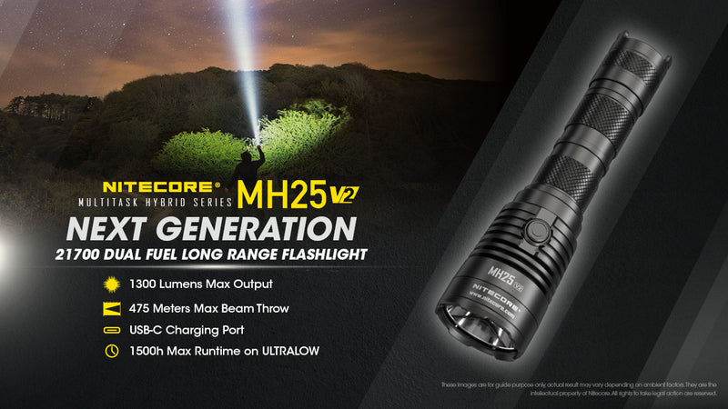 Nitecore Torch 1300 Lumens Usb-c Rechargeable MH25V2