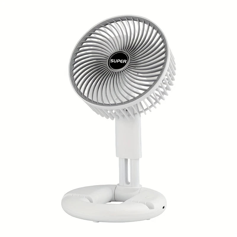 Fan Desktop USB Rechargeable, Foldable, Extendable, 3 Speed, White. PN1977867