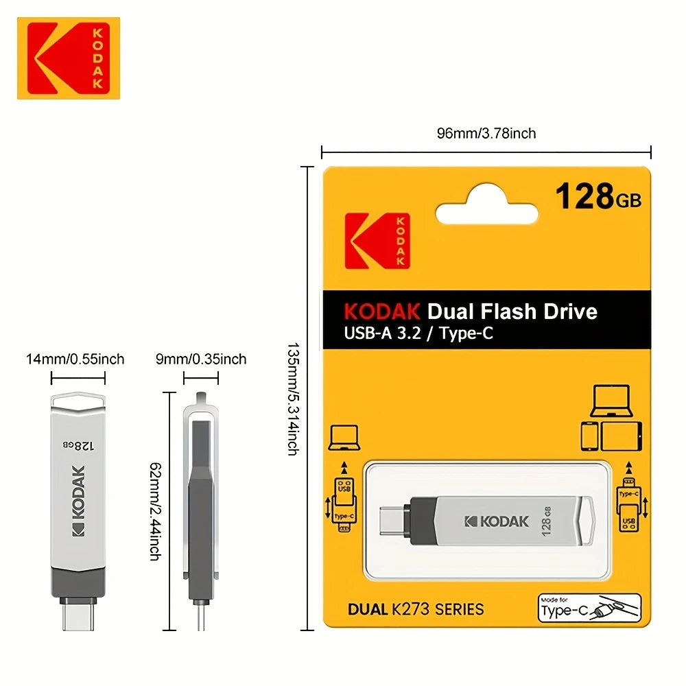 Kodak 128GB Type-C+USB3.2 Dual Interface Flash Drive EP2835923/128