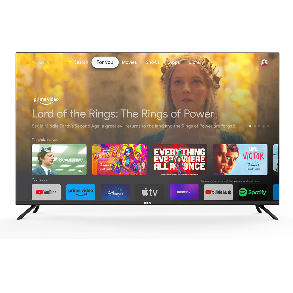CHIQ 50" LED LCD 4K Smart Tv Netflix Youtube Google Tv HDMI 2.1 U50G7PG