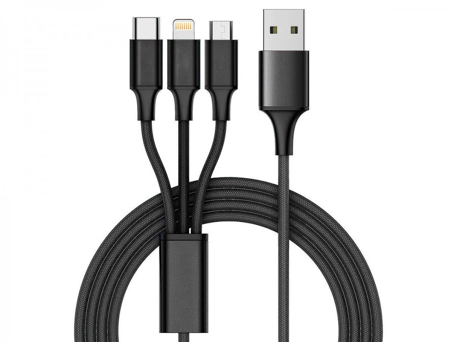 Multi Charging Cable, 3 In 1 Multiple USB Charger Cable 18 Cm USB3IN1