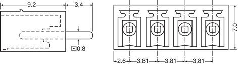 Pluggable Headers 10 Way 3.81mm Vert. PCB Mnt Boxed Pluggable Socket P2700