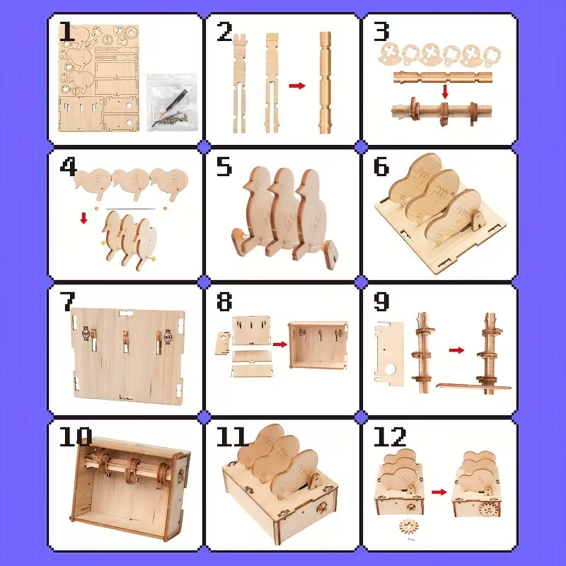 Wooden Kit - 3D Chicken Pecking Rice Puzzle Toy De1274544