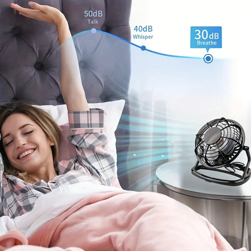 Fan Usb Desk With 360 Adjustable Settings - Black WQ2092385