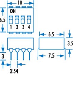 DIL switch Lower profile 4way SM1020