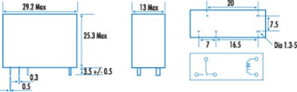 Relay 12V SPDT PC Mount Relay - JW Series SY4050