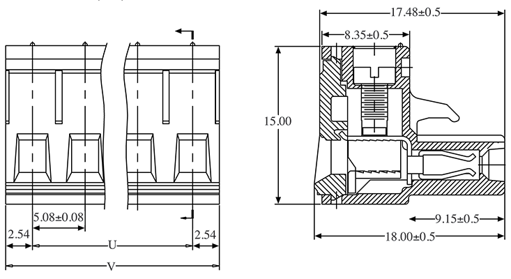Pluggable Headers 3 Way 5.08mm Pluggable Terminal Plug P2513