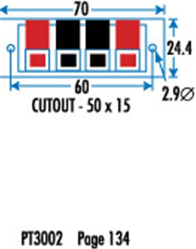 Speaker Terminals Spring 4 Way PT3002