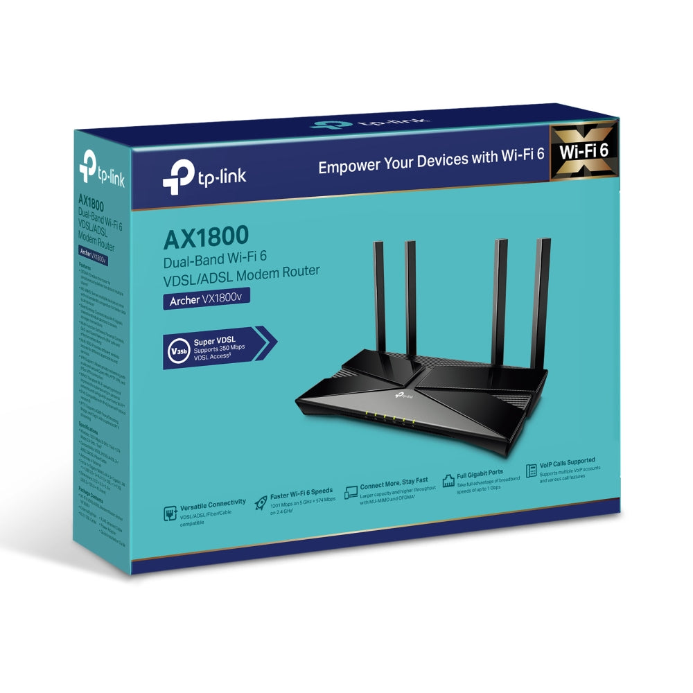 TP-Link Archer VX1800V Modem Router (Wi-Fi 6, Dual-Band, Gigabit) NWTL-ARCHERVX1800V