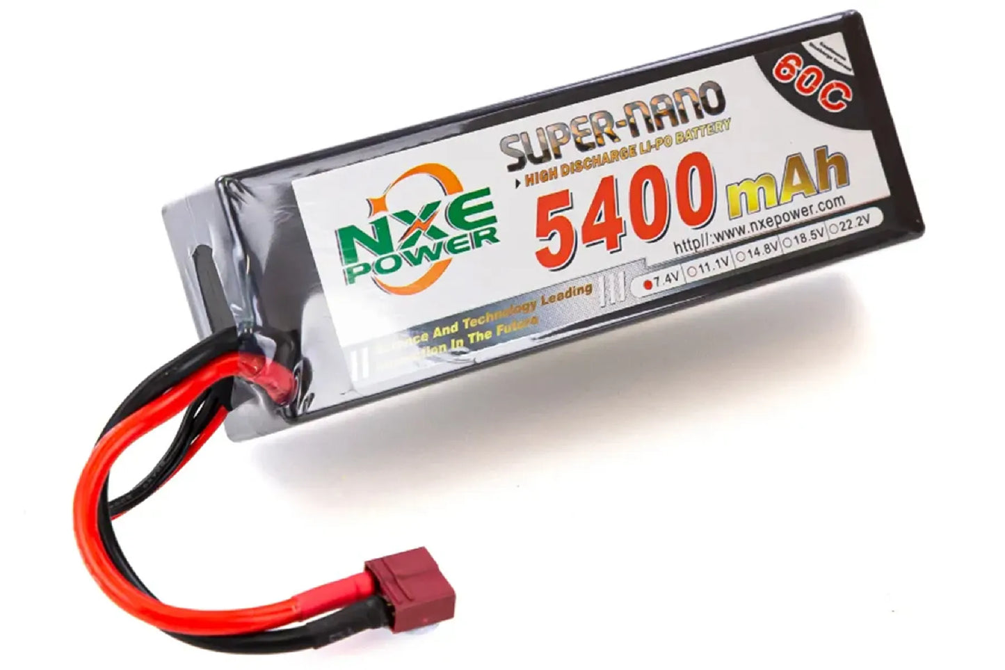 NXE 7.4v 5400mah 50c LIPO Deans Battery 5400HC502SDEAN