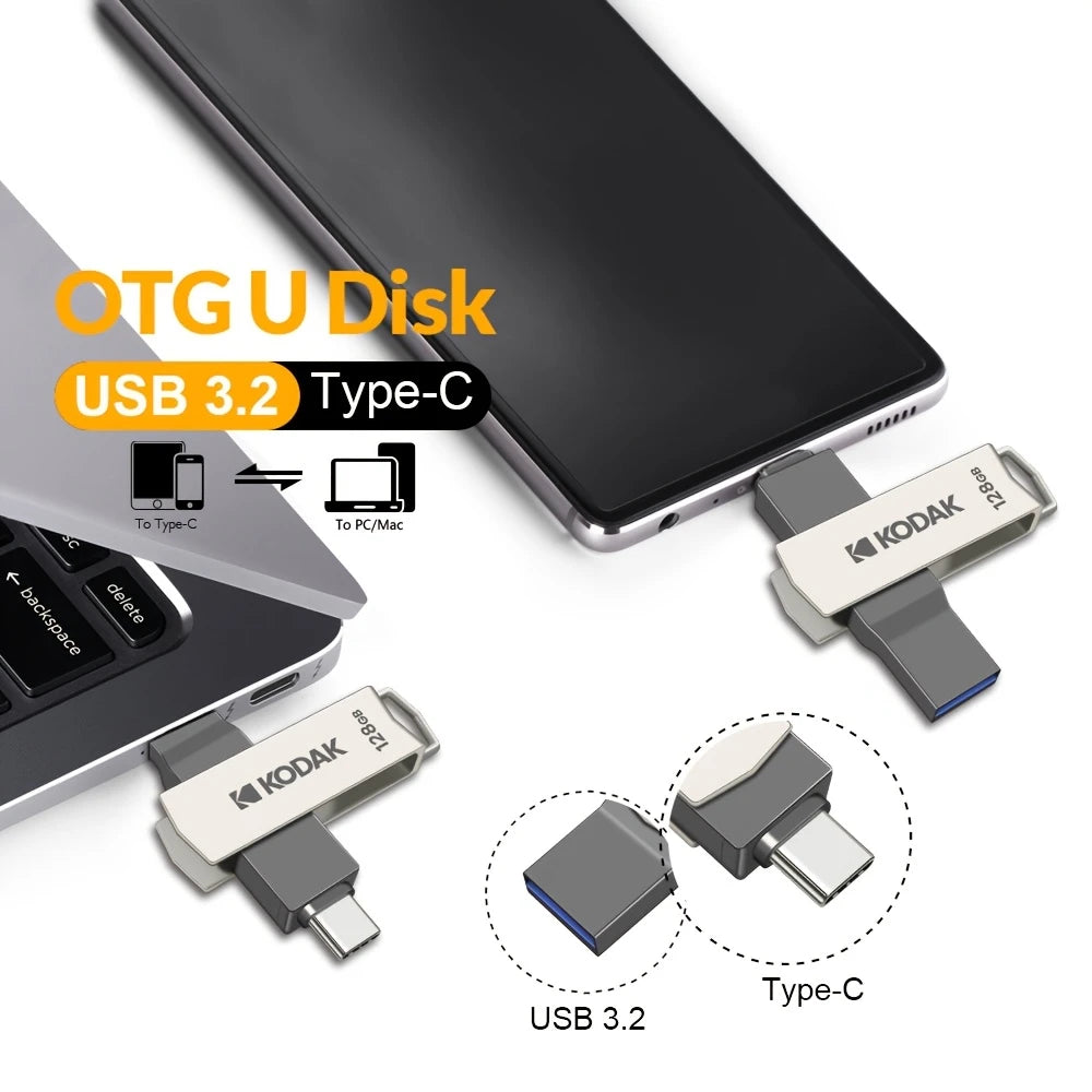 Kodak 128GB Type-C+USB3.2 Dual Interface Flash Drive EP2835923/128