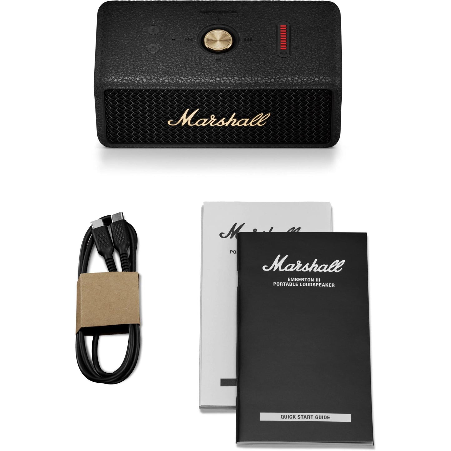 Marshall Emberton III Portable Bluetooth Speaker Black & Brass 254086