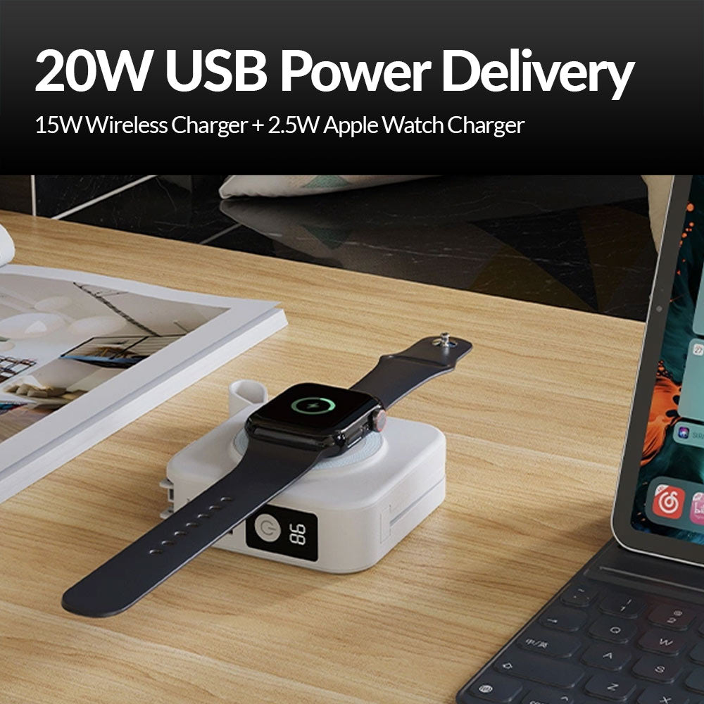 Travel USB 20W PD Charger And Wireless Power Bank A0319A
