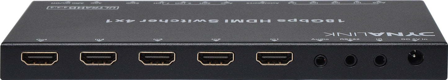 HDMI Switcher 4 Way 4K HDMI Switcher With Audio Extractor & RS232 A3082