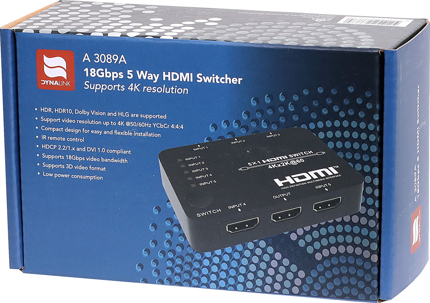 HDMI Switcher 18Gbps 5 Way A3089A