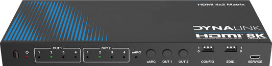 HDMI Switcher 8K 4x2 HDMI Matrix Switcher With EARC A3109
