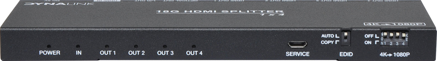 HDMI Splitter 1x4 HDMI Splitter With Downscaler & Audio Extractor A3114