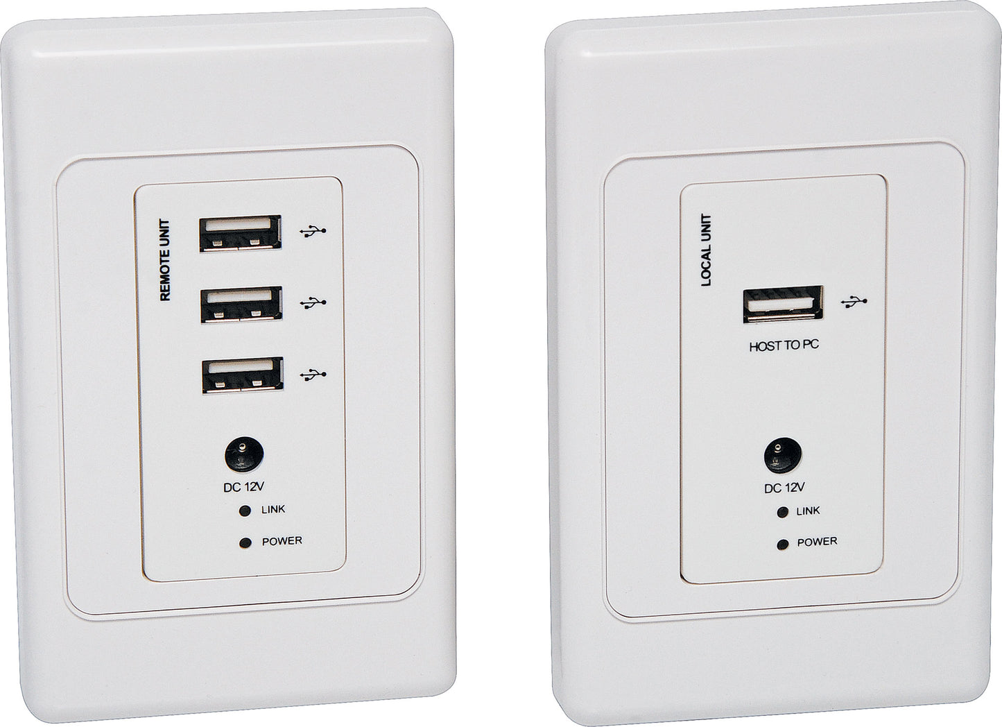 Wall Plate USB 2.0 To Cat5e/6 Balun With POE A3255