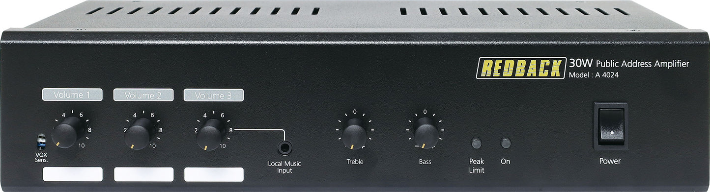 Amplifiers 30W 3 Input 100V Public Address (PA) Amplifier A4024