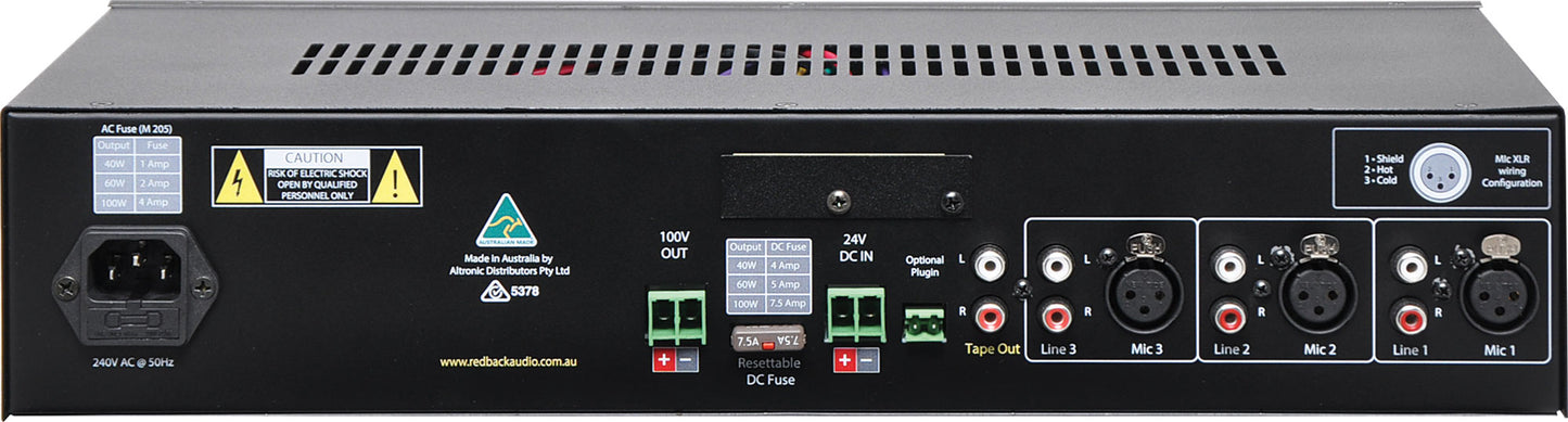 Amplifiers Phase5 40 Watt 100V Public Address Amplifier A4037