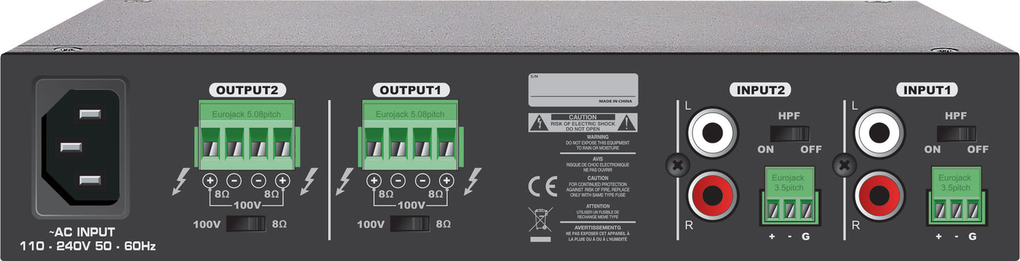 Public Address (pa) Zone Amplifier 2 X 500w A4225