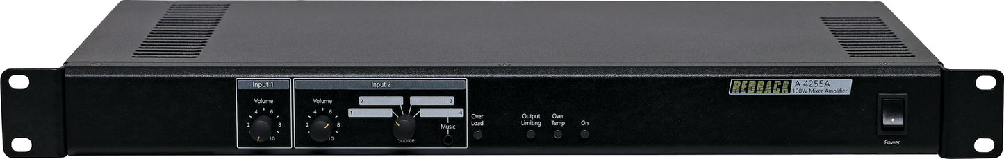 Public Address (PA) Mixer 100V Amplifier Compact 1RU 100W A4255A