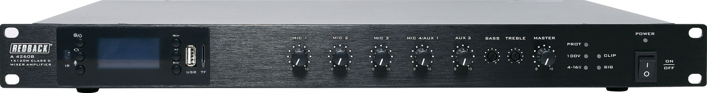 PA Mixer Amplifier Compact 100V Class D Bluetooth 120W A4260B