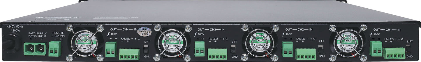 Public Address Amplifier 4 x 120W Class D A4310