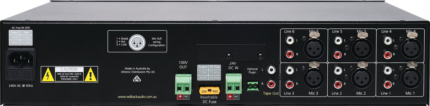 Amplifiers Public Address Amplifier (PA) 125W 6 Input A4379