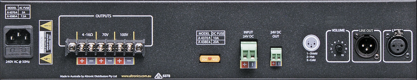 Amplifiers 250W Public Address (PA) Power Amplifier A4380A