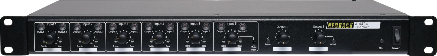 Public Address (PA) Mixer 6 Input, 2 Output A4424