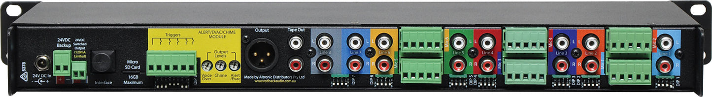 Mixers 8 Channel Public Address (PA) Mixer With Tone Generator A4427