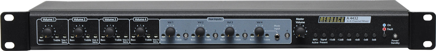 Public Address Mixer 4+4 Channel A4432