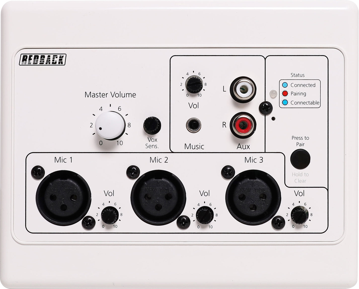 Wall Plate 3 Input Xlr Mic/line Pre-amp Bluetooth A4937