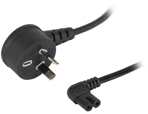 IEC-C7 R/A To Mains Plug R/A 7A 10M ACL104RAV-10