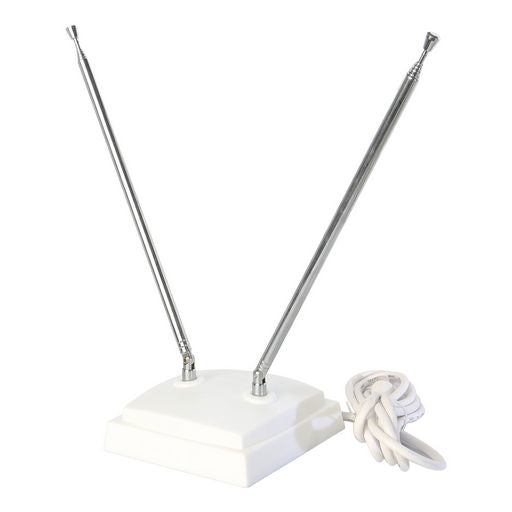 TV Antenna Vhf/fm Rabbit Ears Telescopic White ANT643W