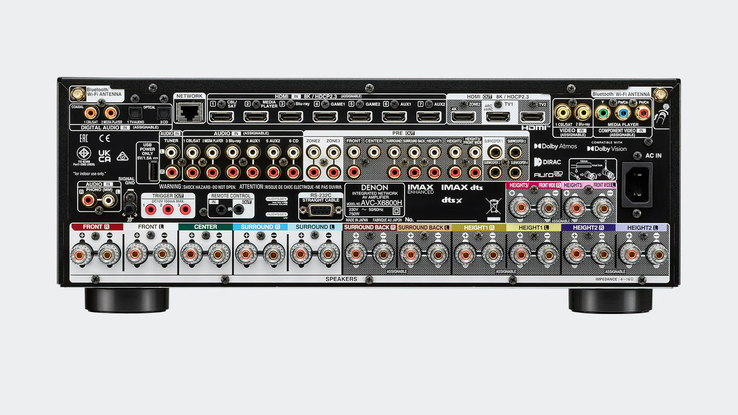 Denon AVC-X6800H Cinema Receiver 11x140w Atmos Made In Japan AVC-X6800H