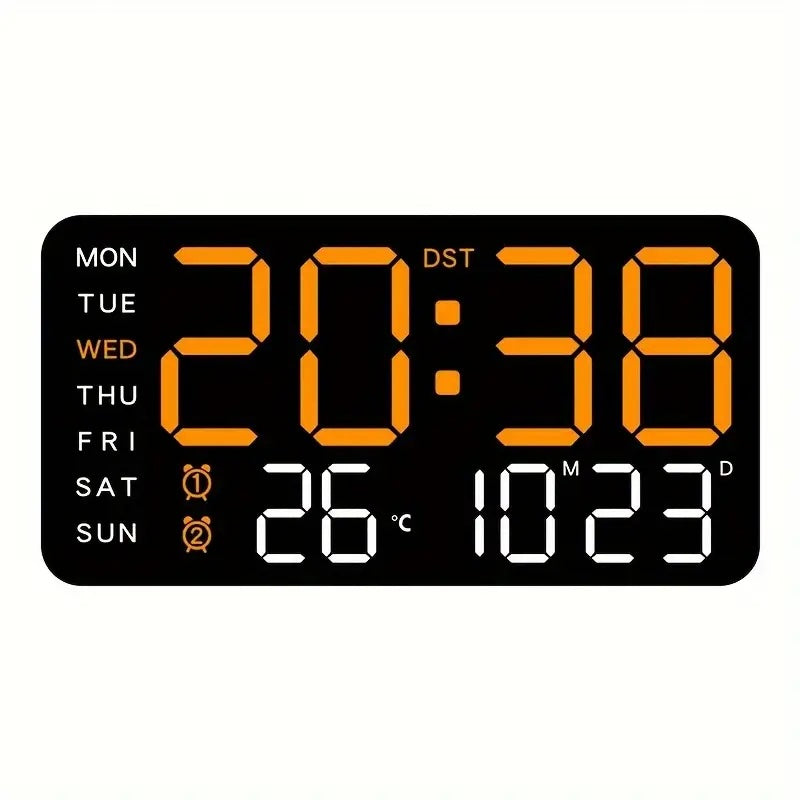 Clock Voice Activated Led Blue Digital With Dual Alarm, Calendar, Weekdays, Temperature Display LW353897/WBL