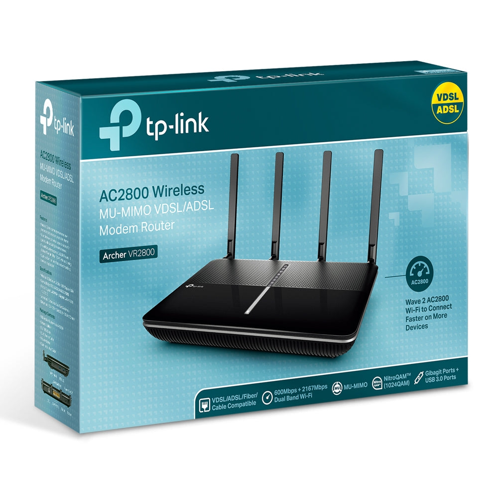 TP-Link AC2800 Wireless MU-MIMO VDSL/ADSL Modem Router ARCHERVR2800