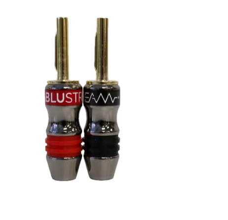 Blustream Banana Plug Gold Plated 4mm Nickel body Red & Black SOLD Pair BSBANPLSET
