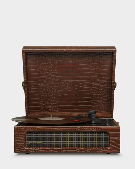 Crosley Voyager Brown Croc Bluetooth Portable Turntable CRIW8017B-BR4