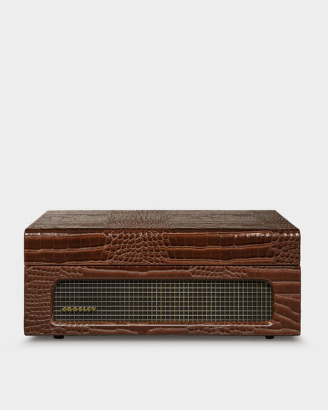 Crosley Voyager Brown Croc Bluetooth Portable Turntable CRIW8017B-BR4