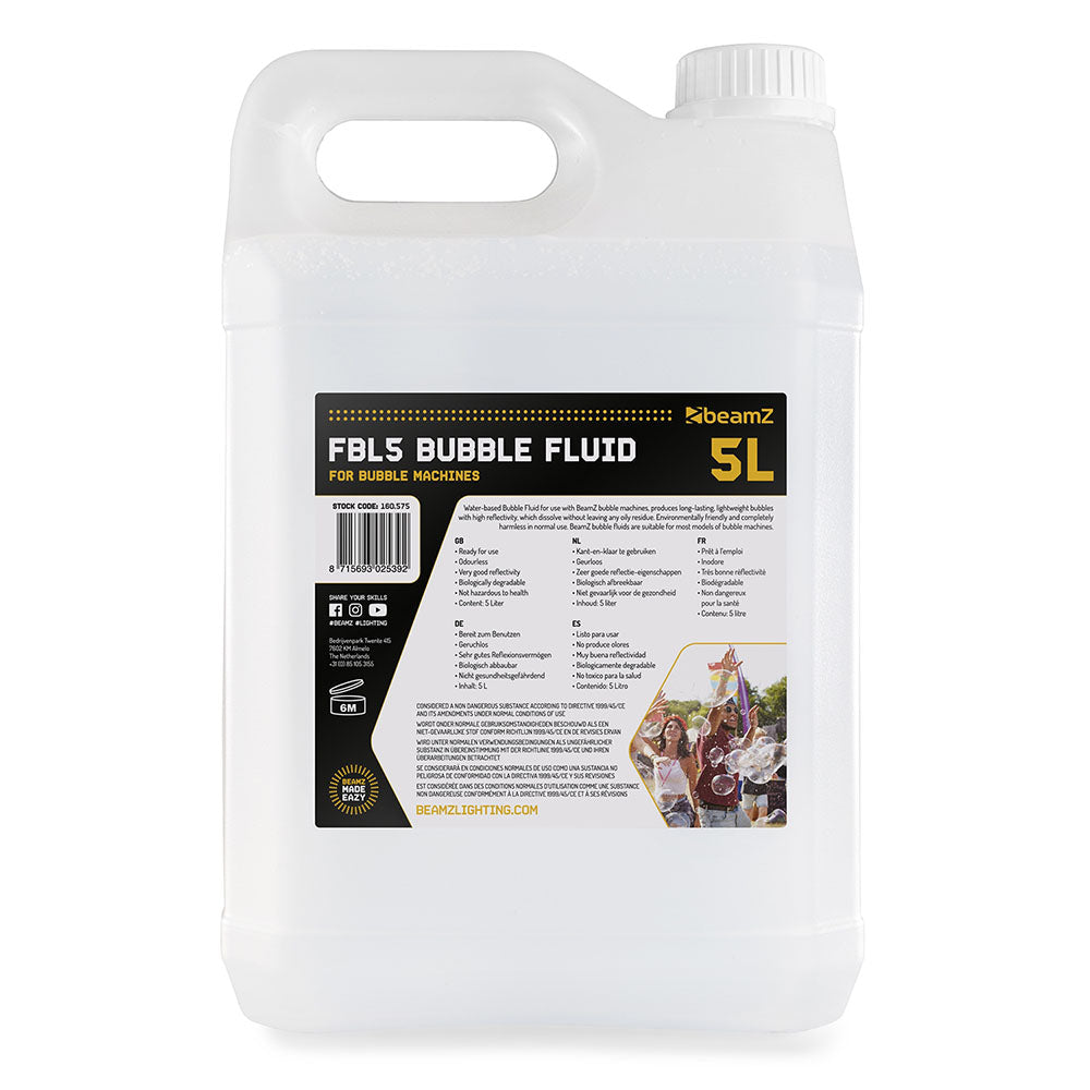 Beamz Bubble Fluid 5 Litre FBL5