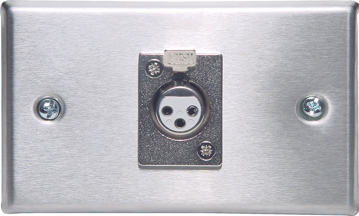 XLR 3 pin Horizontal Steel Microphone Wall Plate C0442