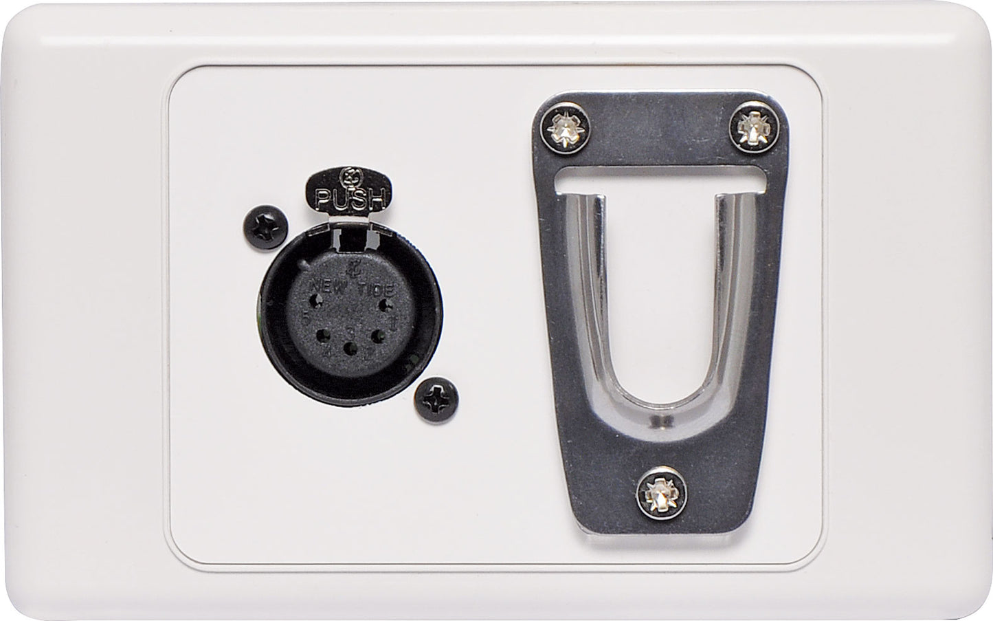 Wall Plate 5 pin XLR with Microphone Clip White C0458