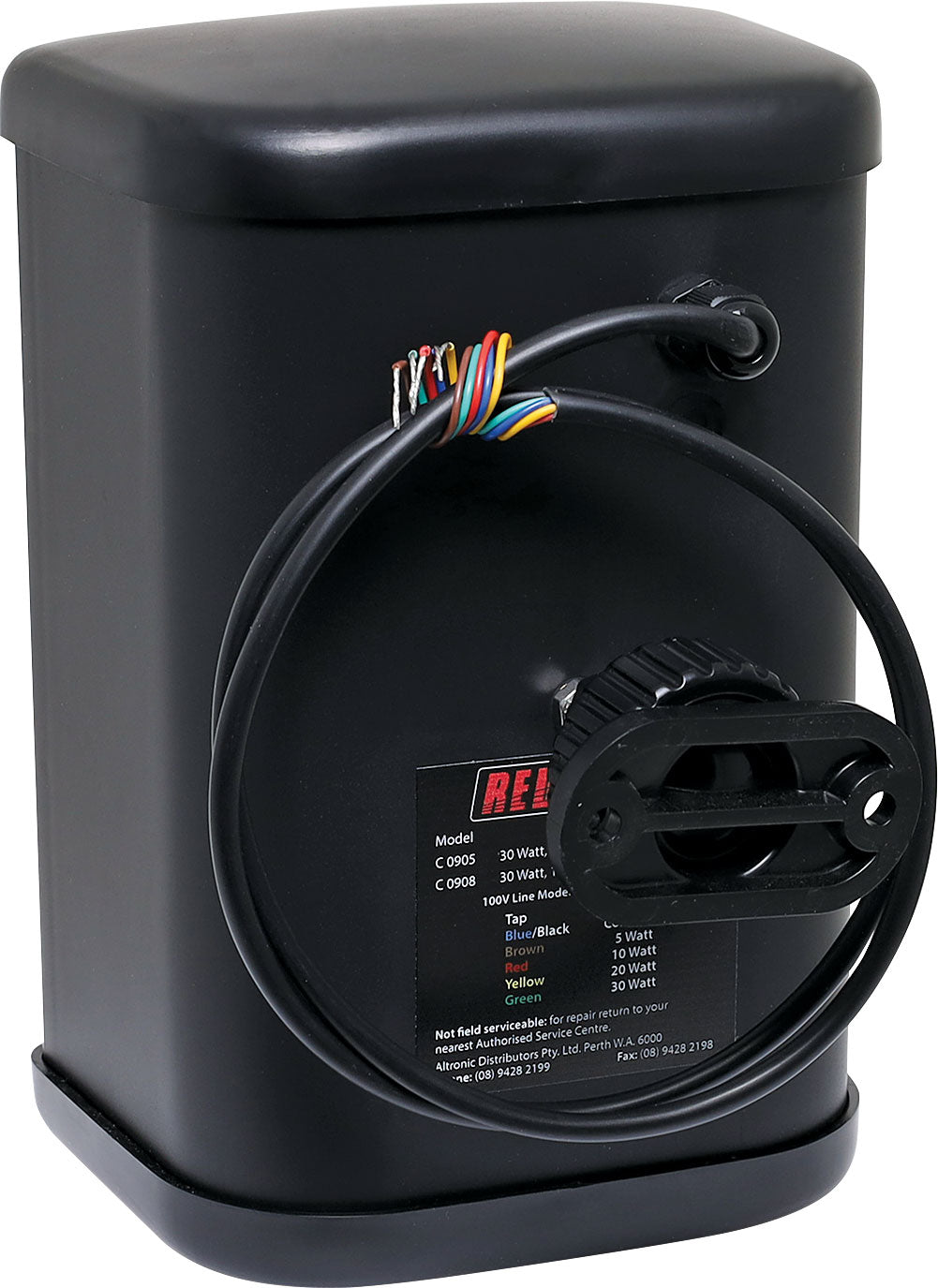 Speaker Monitor Weather Proof 30W 100V Black C0908