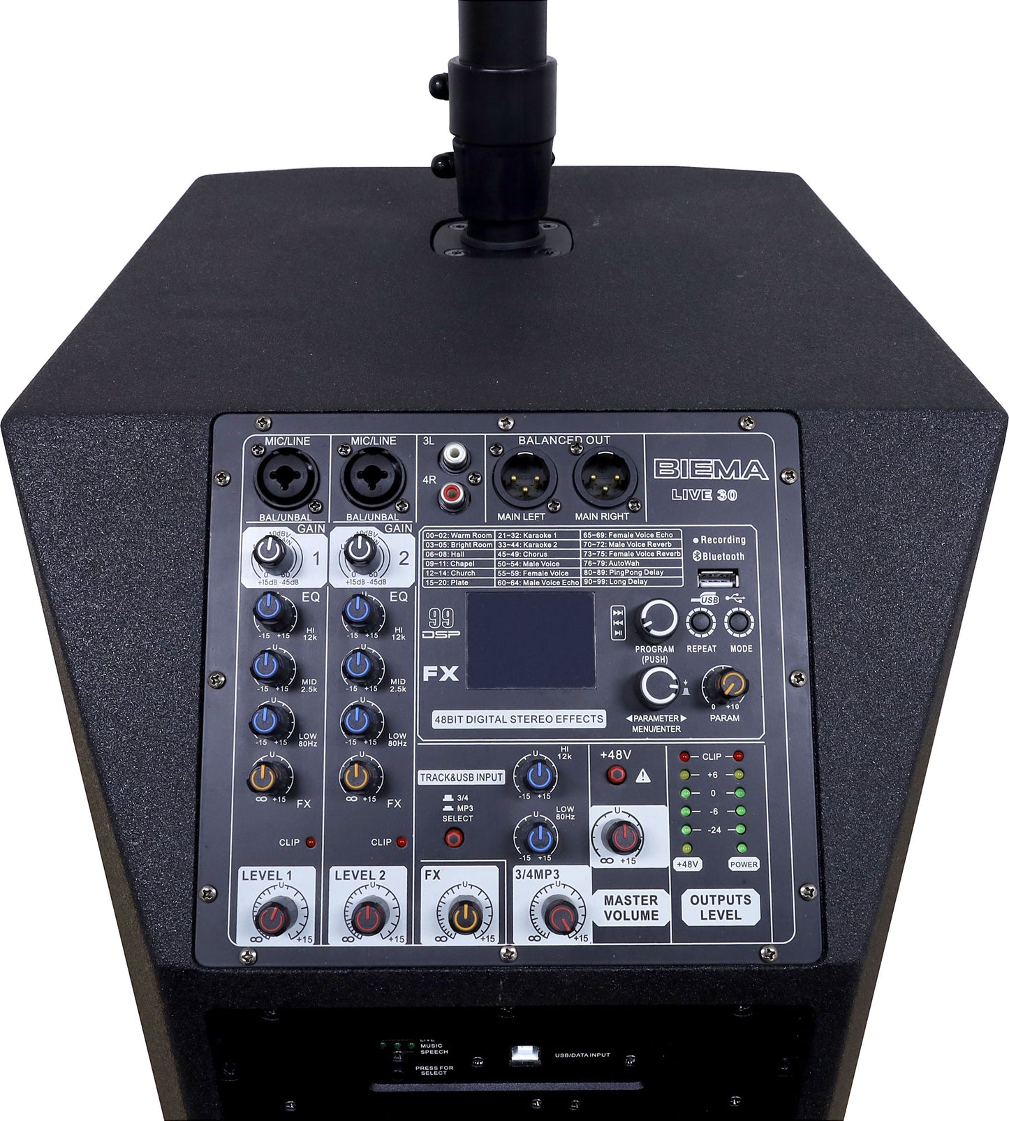 PA Column Speaker With Subwoofer Pair 1000W C1034